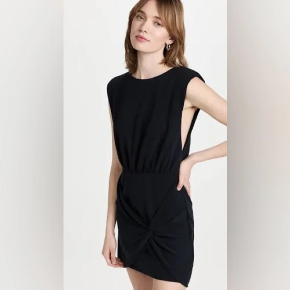 Free People Black Mini Dress with Twist Detail runway dress lbd
